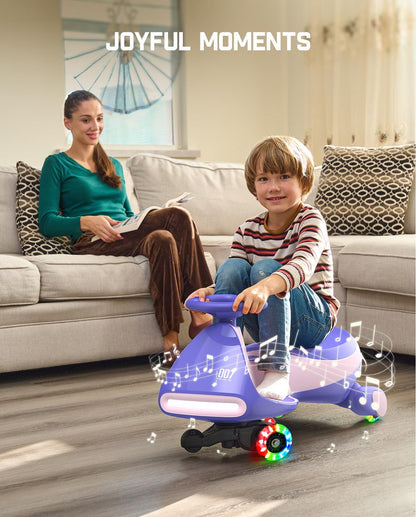 Electric wiggle Car for Kids -2Speeds, Lights & Music