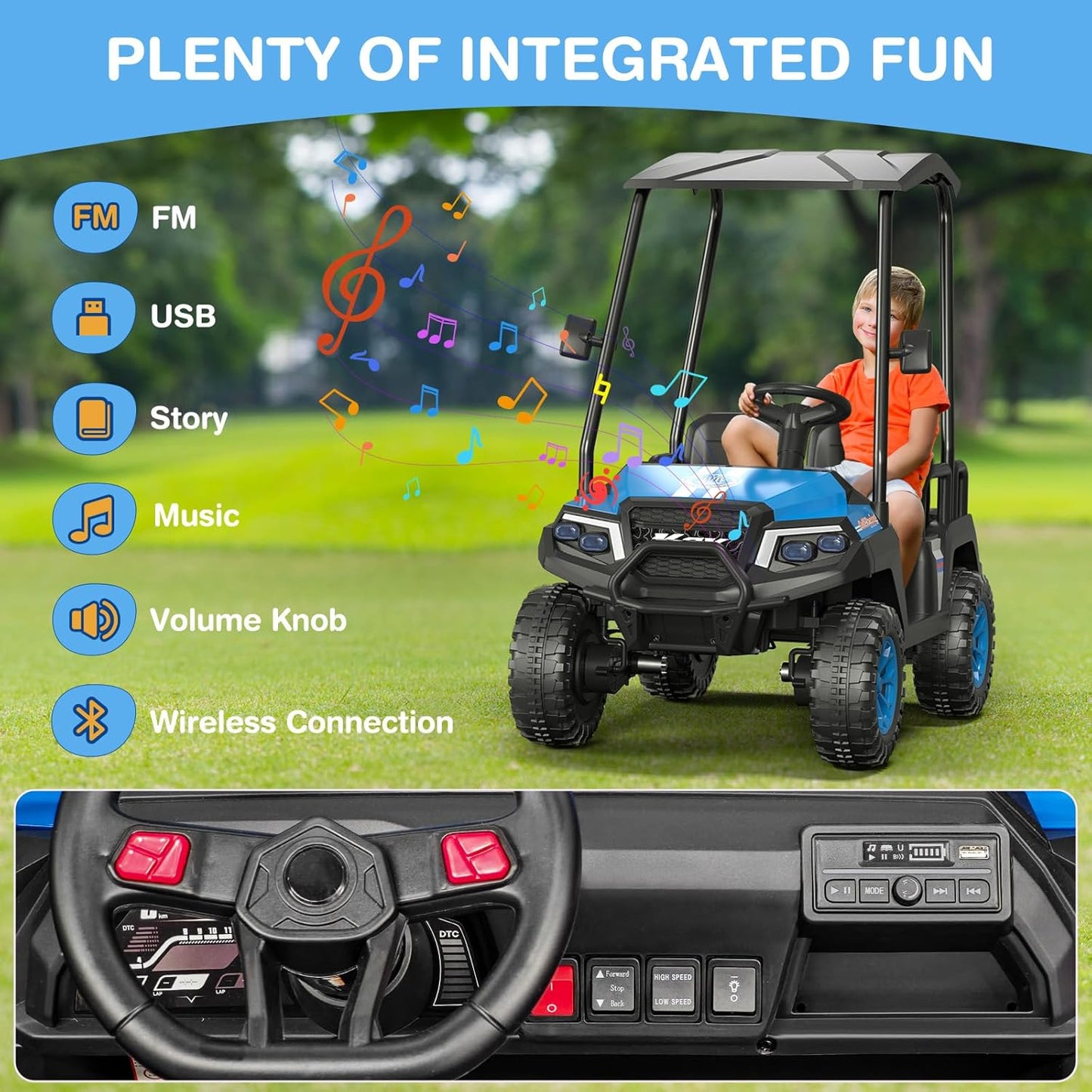 24V 4WD Kids Electric Car w/Remote Control
