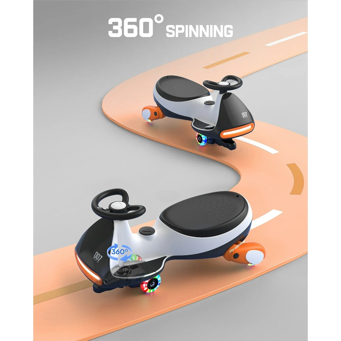 Electric wiggle Car for Kids -2Speeds, Lights & Music